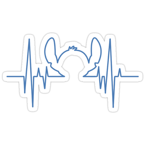 Download "Stitch heartbeat" Stickers by YuriexRuka | Redbubble