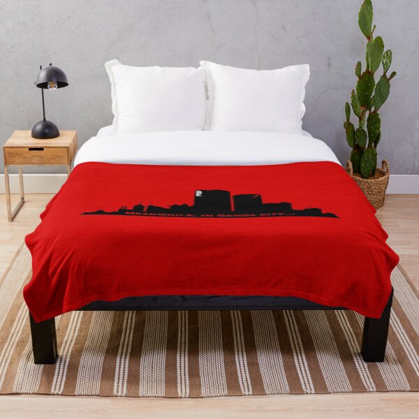 Item preview, “Meanwhile, in Genoa City...” Wisconsin Skyline - Red Background designed and sold by PawsitiveMum.