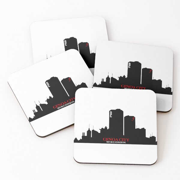 Item preview, Genoa City, Wisconsin Skyline - White Background designed and sold by PawsitiveMum.