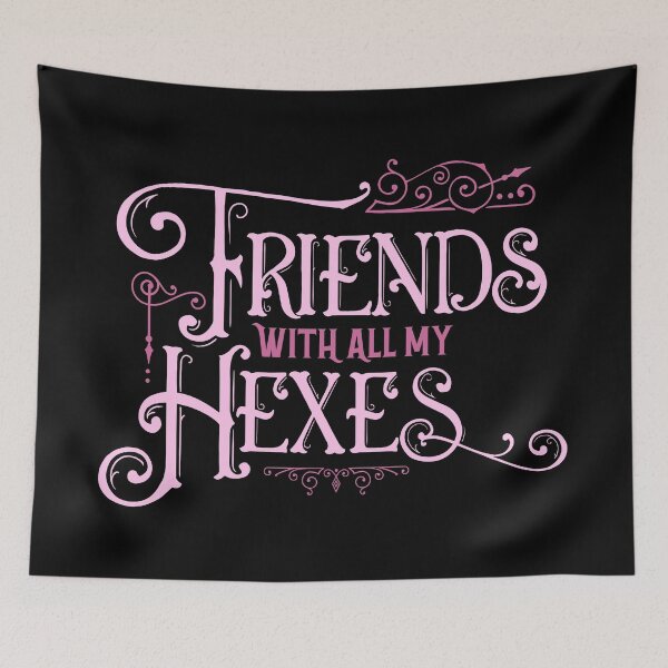 Item preview, Friends with All My Hexes - Pink on Black designed and sold by AliceQuinn.
