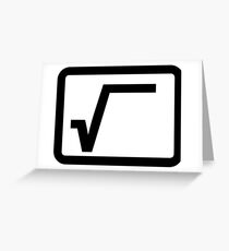 Square root button. Greeting Card