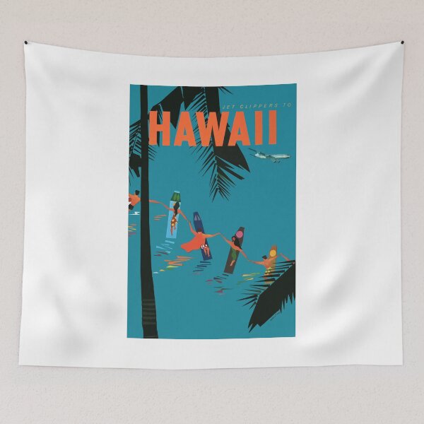 Item preview, Jet Clippers To HAWAII Vintage Travel Poster designed and sold by retrographics.