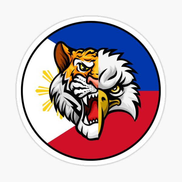 Pegatina «El tigre y el águila de Filipinas (angustiados).» de JockArts |  Redbubble