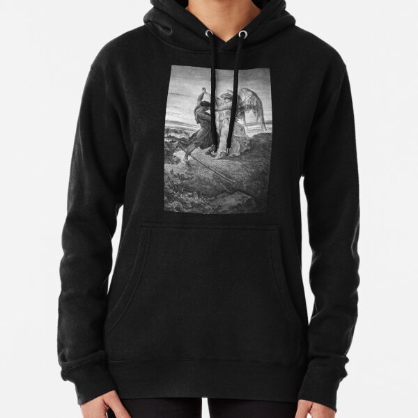 ANGELS AND DEMONS. Gustave Dore, Bible, Biblical, Jacob, wrestling with the angel, 1855. Pullover Hoodie