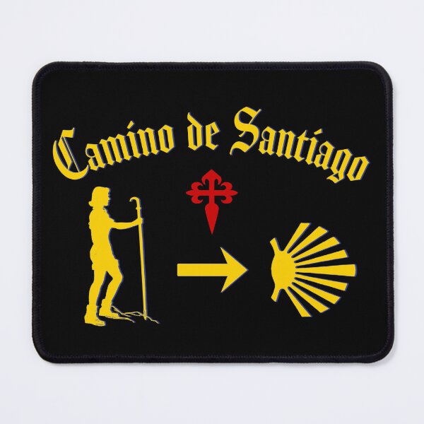 Item preview, Camino de Santiago Woman Pilgrim Yellow Arrow Scallop Shell Cross of Saint James designed and sold by Brasilia.