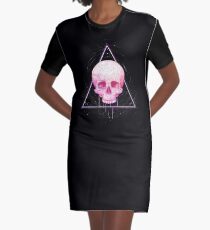 Skull in triangle on black Graphic T-Shirt Dress