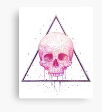 Skull in triangle on black Metal Print