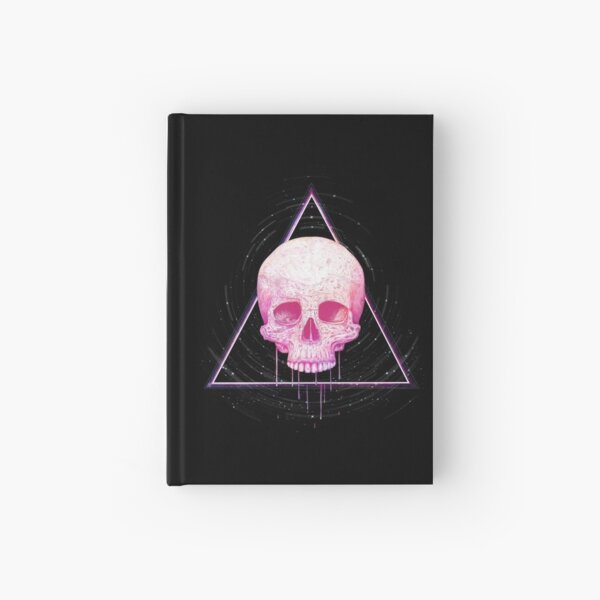 Skull in triangle on black Hardcover Journal