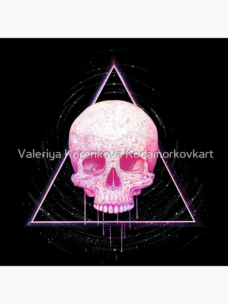 Skull in triangle on black by kodamorkovkart