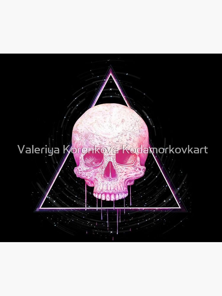 Skull in triangle on black by kodamorkovkart