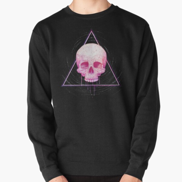 Skull in triangle on black Pullover Sweatshirt