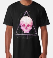 Skull in triangle on black Long T-Shirt