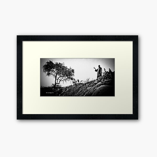 A weird tree connection Framed Art Print