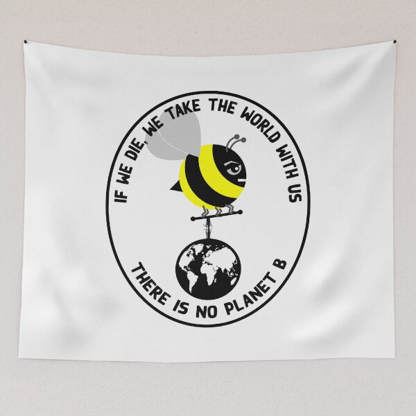 Item preview, One angry bee carrying the world on a fraying rope designed and sold by Hollyharry.