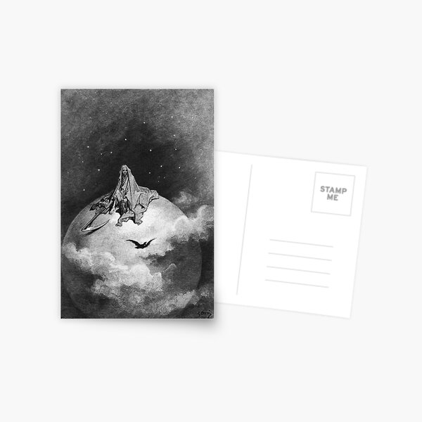 Gustave Dore. 1883, Illustration, Edgar Allan Poe, THE RAVEN. Postcard