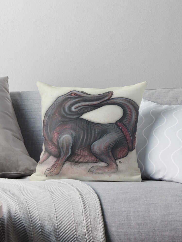 Thumbnail 1 of 4, Pillow, Turn Tail designed and sold by Firedrake.