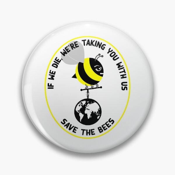 Item preview, One angry bee carrying the world on a fraying rope, save the Bees designed and sold by Hollyharry.