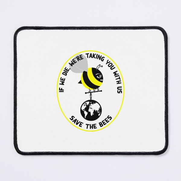 Item preview, One angry bee carrying the world on a fraying rope, save the Bees designed and sold by Hollyharry.