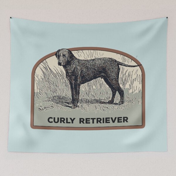 Item preview, Dog Curly Retriever illustration designed and sold by Lemomo-zoo.