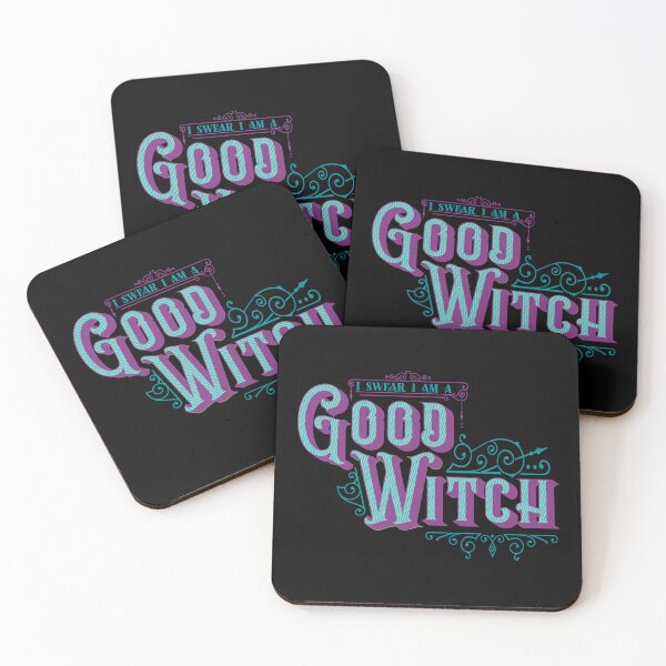 Item preview,  I Swear I am a Good Witch - Teal and Purple on Black designed and sold by AliceQuinn.