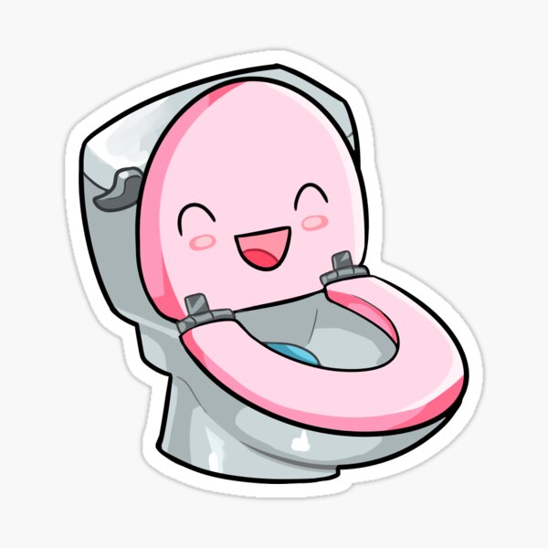 "Smiling pink potty toilet happy potty training " Sticker by MagicStrawberry Redbubble