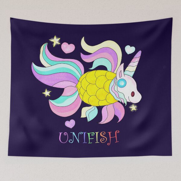 Item preview, UNIFISH- Unicorn & Fish combination art work designed and sold by Pattern Petals.