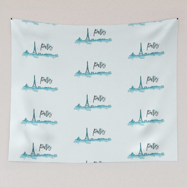 Item preview, Paris Skyline - Blue designed and sold by PawsitiveMum.
