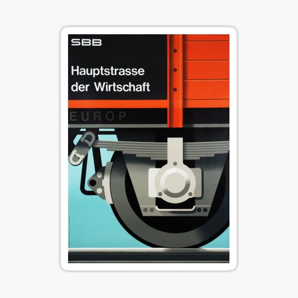 Item preview, SBB EUROP Train Railways Main Street of the Economy Vintage German Rail Art Deco Poster designed and sold by retroposters.