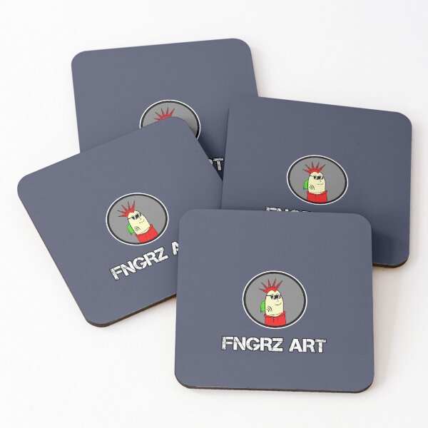 Item preview, FNGRZ ART - White Text - cartoon finger art artwork collection logo designed and sold by PCMUnlimited.