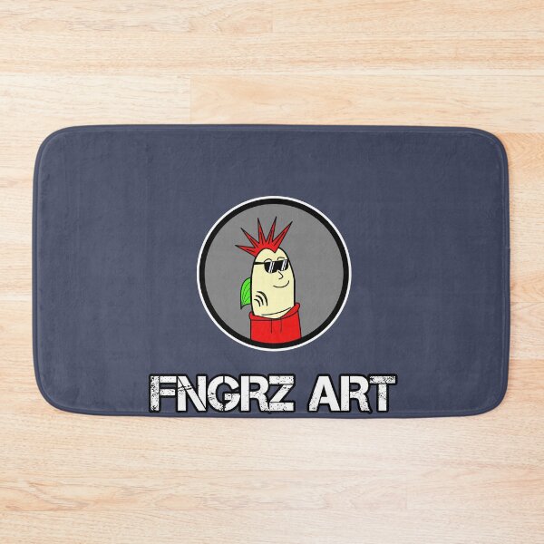 Item preview, FNGRZ ART - White Text - cartoon finger art artwork collection logo designed and sold by PCMUnlimited.