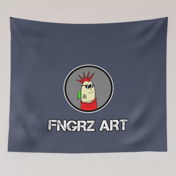 Item preview, FNGRZ ART - White Text - cartoon finger art artwork collection logo designed and sold by PCMUnlimited.