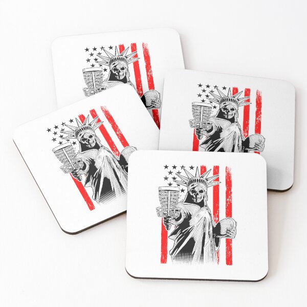 Item preview, American Flag Disc Golf Player Skeleton Statue Of Liberty designed and sold by GrandeDuc.