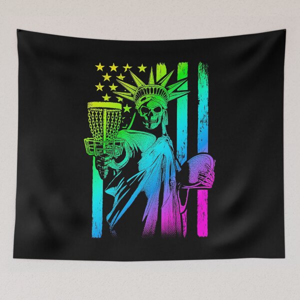 Item preview, American Flag Disc Golf Player Skeleton Statue Of Liberty designed and sold by GrandeDuc.