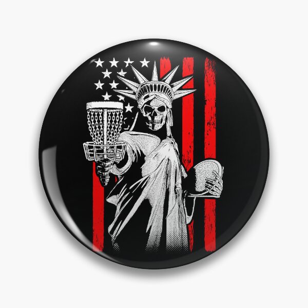 Item preview, American Flag Disc Golf Player Skeleton Statue Of Liberty designed and sold by GrandeDuc.