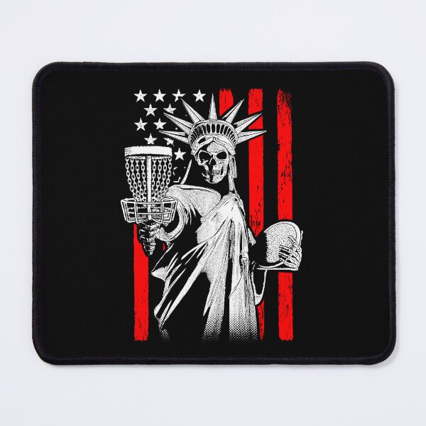 Item preview, American Flag Disc Golf Player Skeleton Statue Of Liberty designed and sold by GrandeDuc.