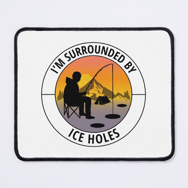 Item preview, Ice Fishing Fisher Winter Camping Mountain Nature designed and sold by CuteDesigns1.