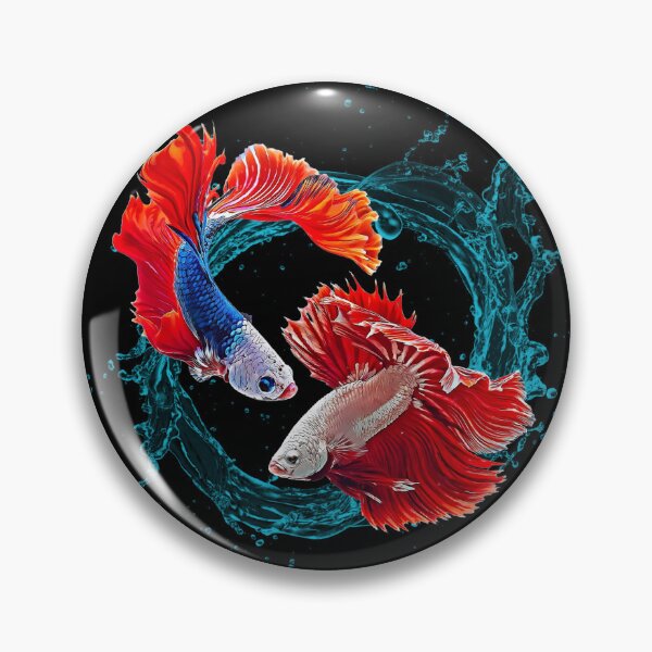 Item preview, Beautiful Dragon Scale Betta Fish - Super Delta Tail Monster Mask Blue Red Betta Fish Breed - Circle Water Splash designed and sold by Cawaiico.