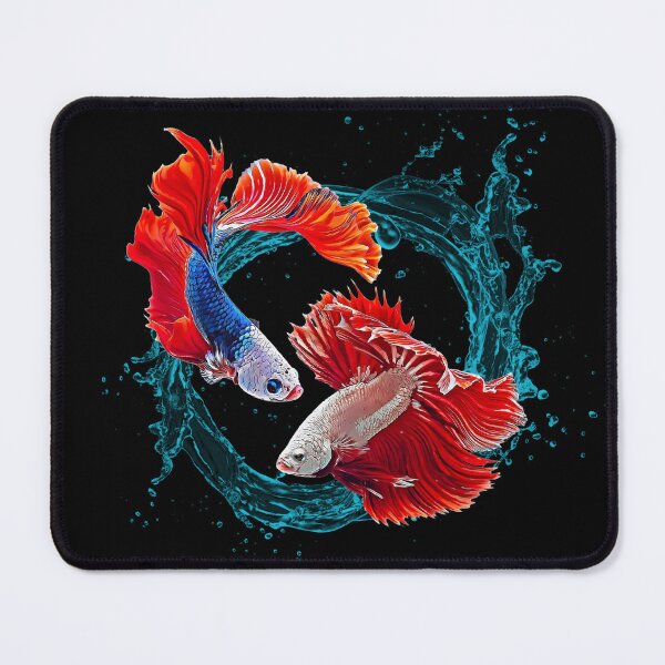 Item preview, Beautiful Dragon Scale Betta Fish - Super Delta Tail Monster Mask Blue Red Betta Fish Breed - Circle Water Splash designed and sold by Cawaiico.