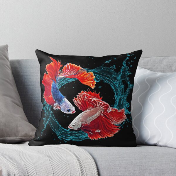 Item preview, Beautiful Dragon Scale Betta Fish - Super Delta Tail Monster Mask Blue Red Betta Fish Breed - Circle Water Splash designed and sold by Cawaiico.