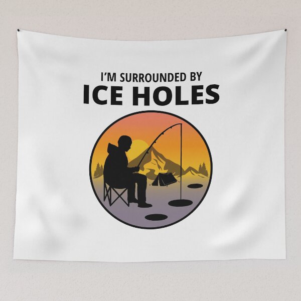 Item preview, Ice Fishing Fisher Winter Camping Mountain Nature designed and sold by CuteDesigns1.