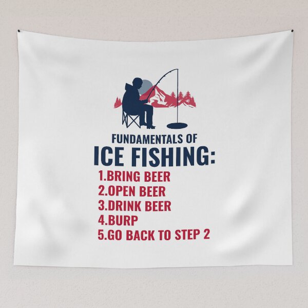 Item preview, Ice Fishing Fundamentals Beer Drinking Drinker Mountain designed and sold by CuteDesigns1.