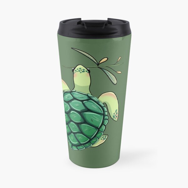 Tortue de mer verte mignonne avec fleur simple Mug isotherme