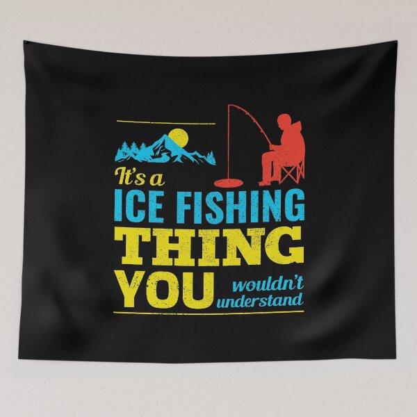 Item preview, Ice Fishing Fisher Winter Camping Mountain Nature designed and sold by CuteDesigns1.