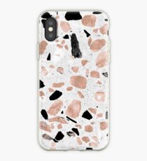 Klassischer Roségold-Vintage-Marmor abstrakten Terrazzo-Design iPhone-Hülle & Cover