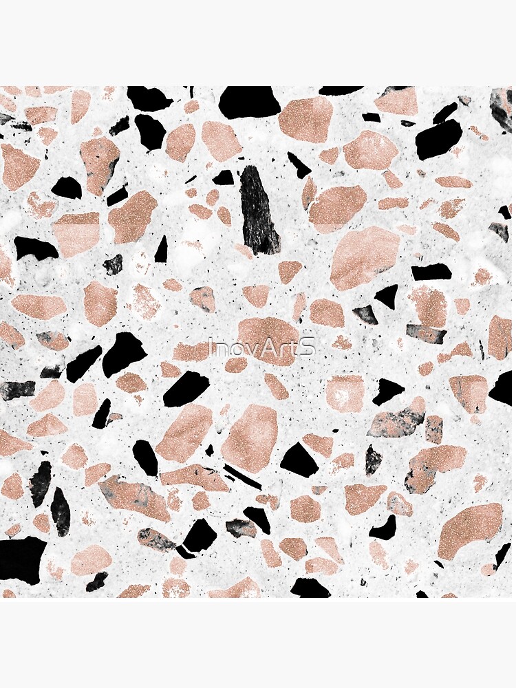 Classy rose gold vintage marble abstract terrazzo design by InovArtS