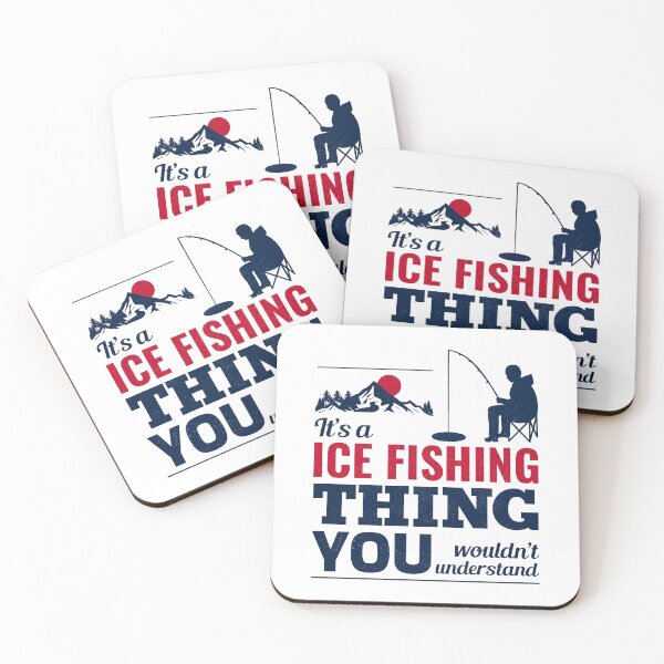 Item preview, Ice Fishing Fisher Winter Camping Mountain Nature designed and sold by CuteDesigns1.