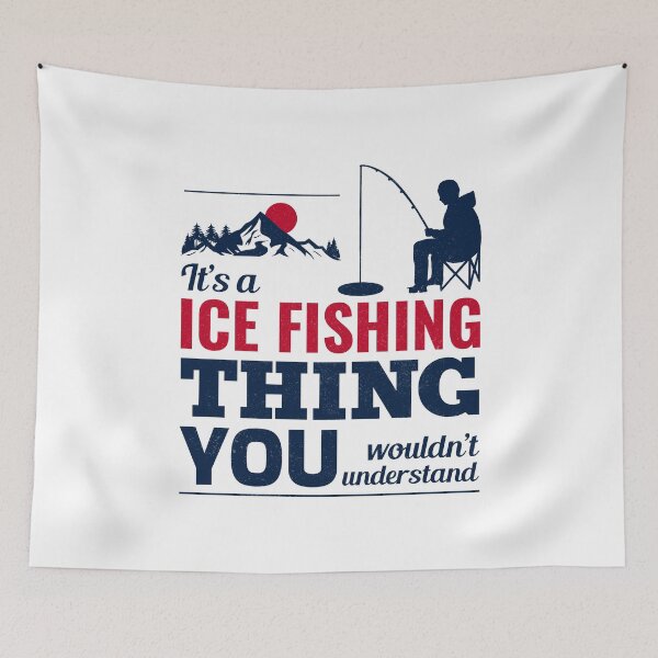 Item preview, Ice Fishing Fisher Winter Camping Mountain Nature designed and sold by CuteDesigns1.