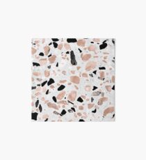 Classy rose gold vintage marble abstract terrazzo design Art Board