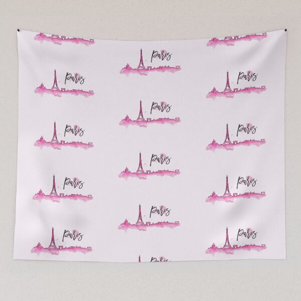 Item preview, Paris Skyline - Hot Pink designed and sold by PawsitiveMum.