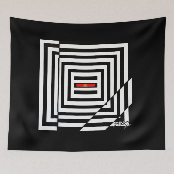 Item preview, BLACK AND WHITE SQUARED ESONE ABSTRACT designed and sold by GraffitiBomberZ.